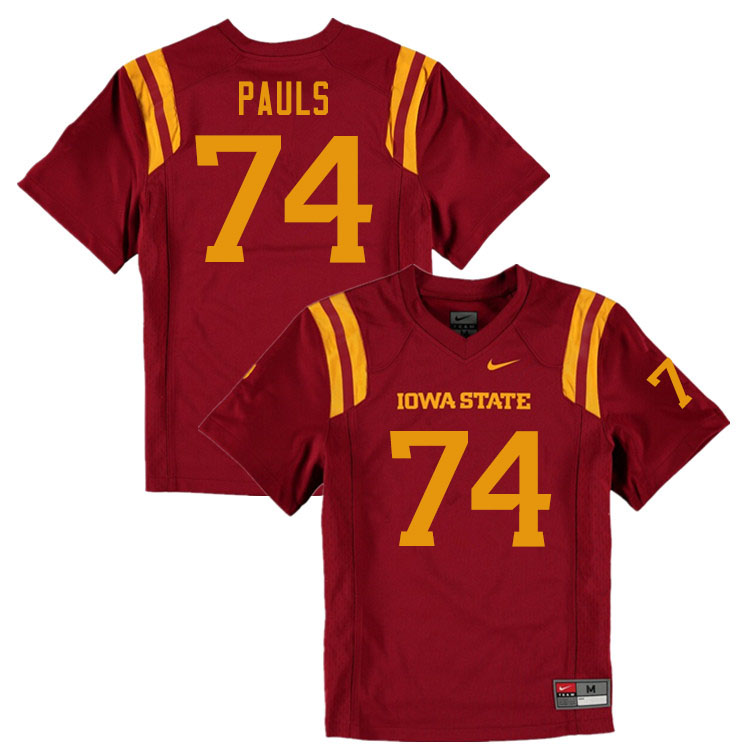 Iowa State Cyclones Men's #74 Hayden Pauls Nike NCAA Authentic Cardinal College Stitched Football Jersey UH42N11IJ